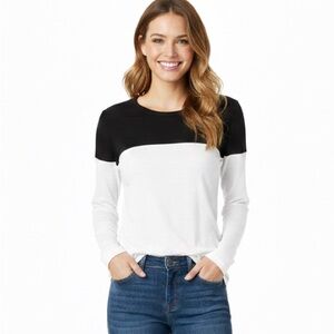 Vince Black and White Long Sleeve Top